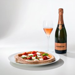 Neapolitan Pizza with Ferrari Rosé 
